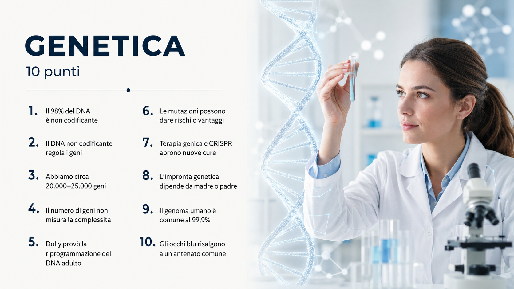 La genetica in 10 punti