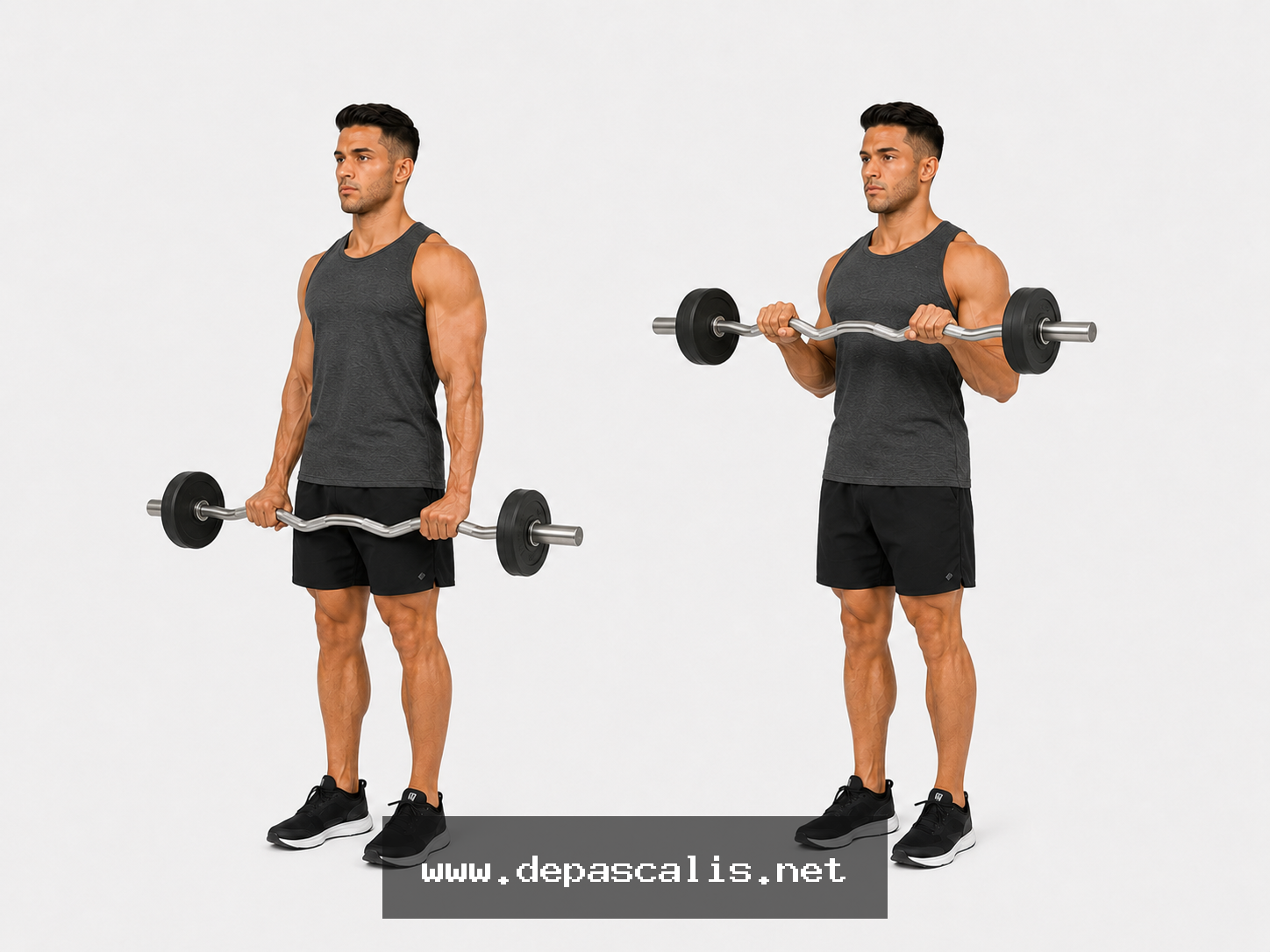 Reverse curl con bilanciere EZ